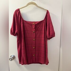 Lane Bryant Raspberry Pink Short Sleeve  Like New! Size 14/16